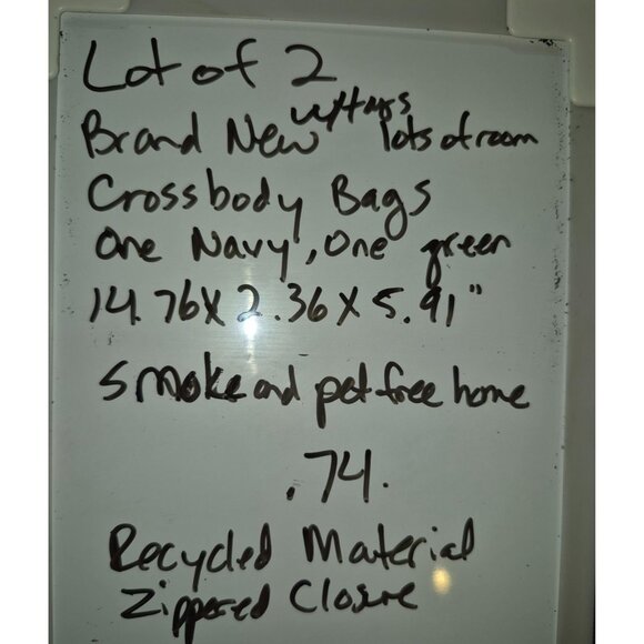 Recycled Material Crossbody Bag Set Navy Sage Green Adjustable Straps Lightweigh - Picture 7 of 7